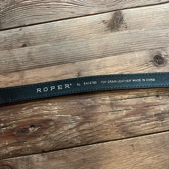 Roper Brown Leather and Rinestone Women’s Belt - Picture 4 of 9